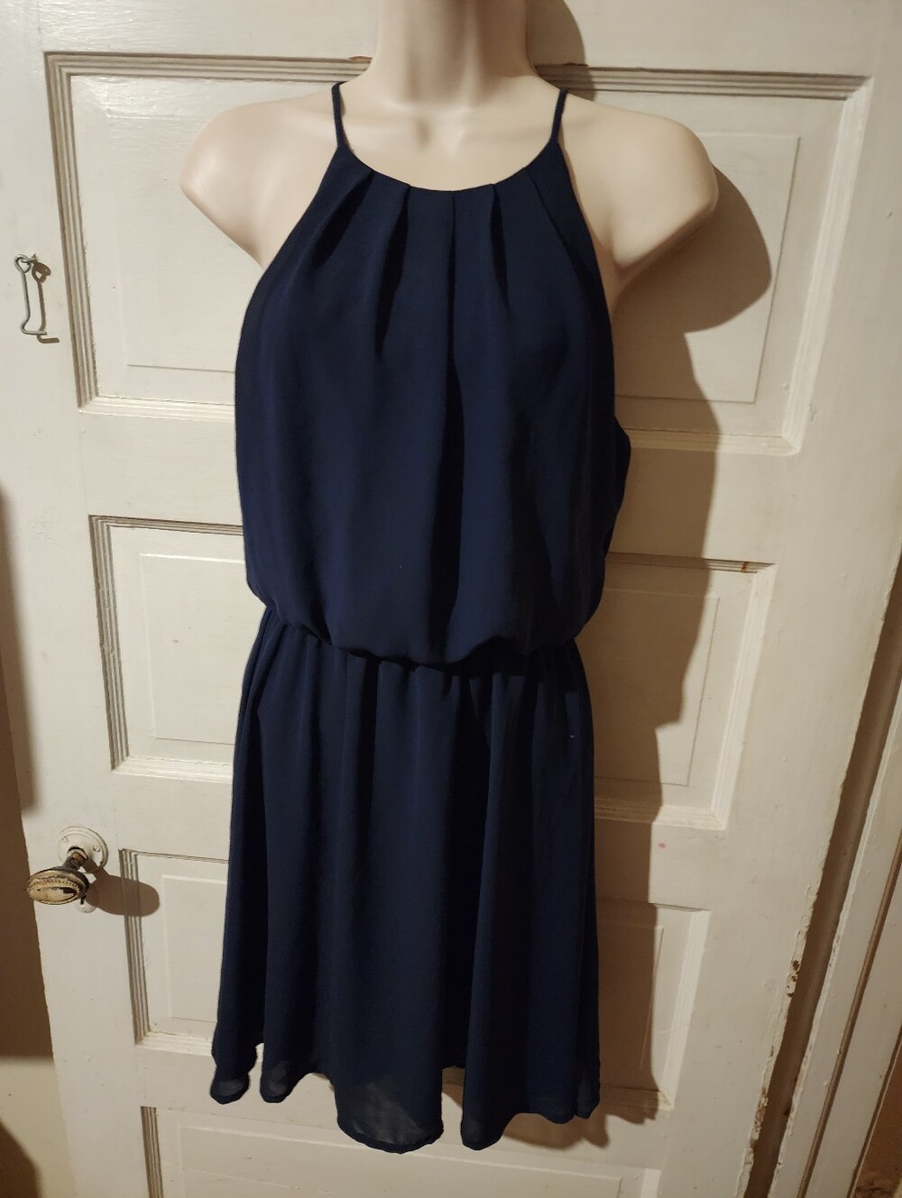 Lush Navy Sleeveless Dress Small Junior's